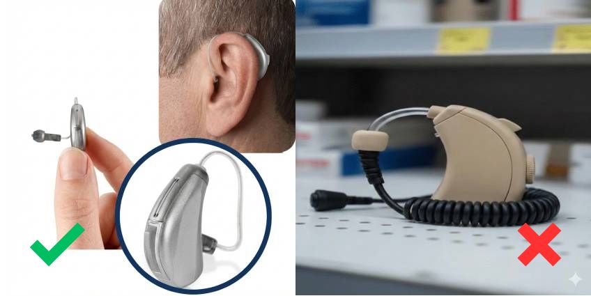 Aparatos auditivos de marca reconocida vs comercial genérico