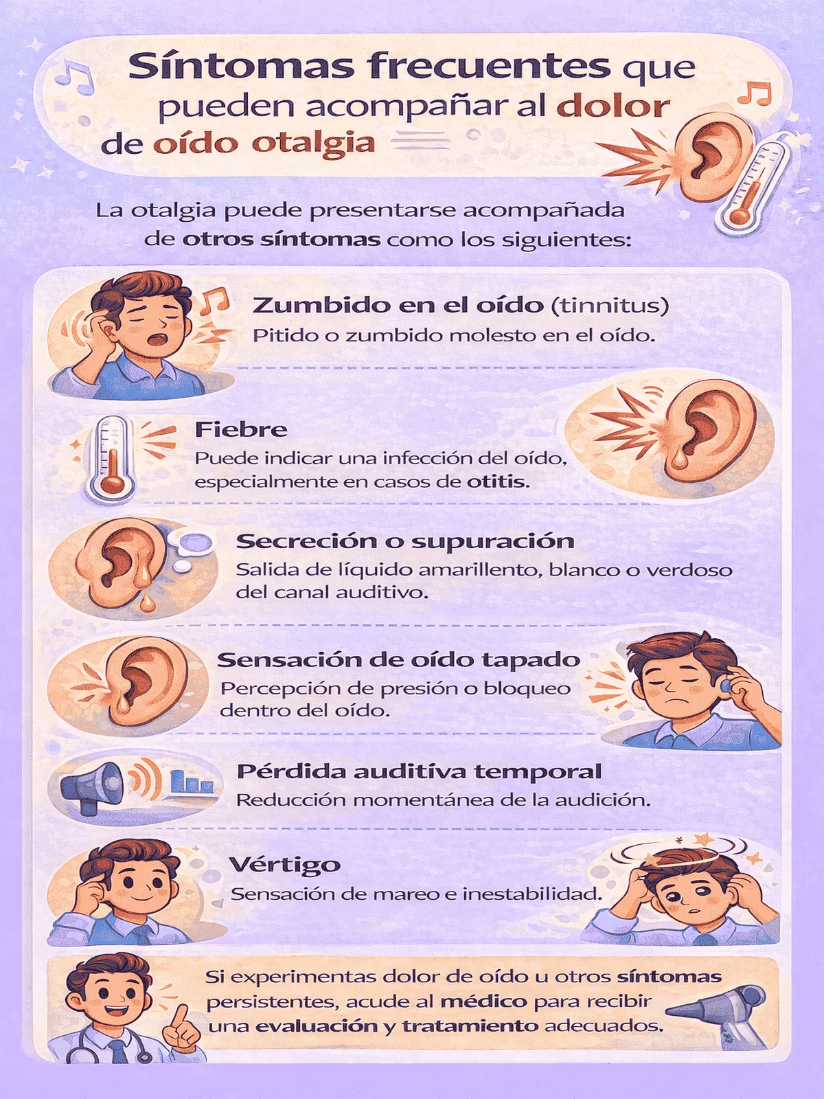 Síntomas de la otalgía